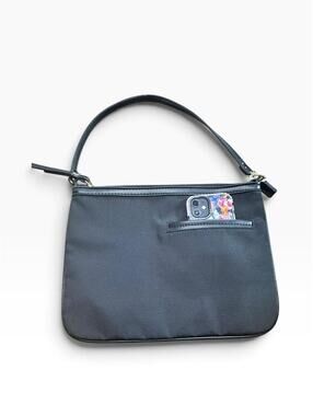 Y2K Black Mini Shoulder Bag Baguette Purse Gold Hardware